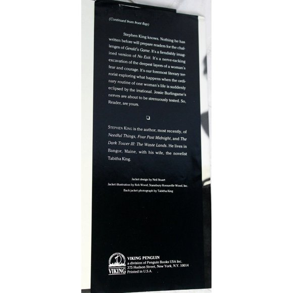 1992 First Edition Gerald's Game By Stephen King Hardcover Book Suspense - Picture 9 of 10